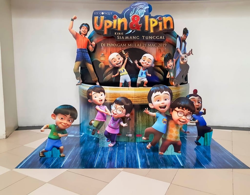 Characters from Upin & Ipin: The Lone Gibbon Kris at a cinema in Kuala Lumpur. Photo: Shutterstock