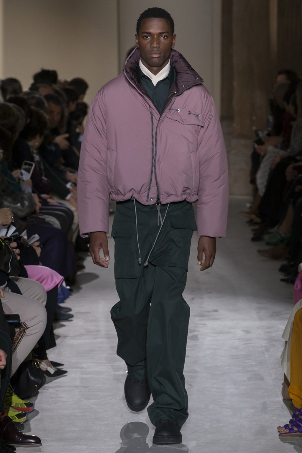 Salvatore Ferragamo’s autumn/winter 2019 collection included an ever-so-slightly cropped dusty rose jacket for men.