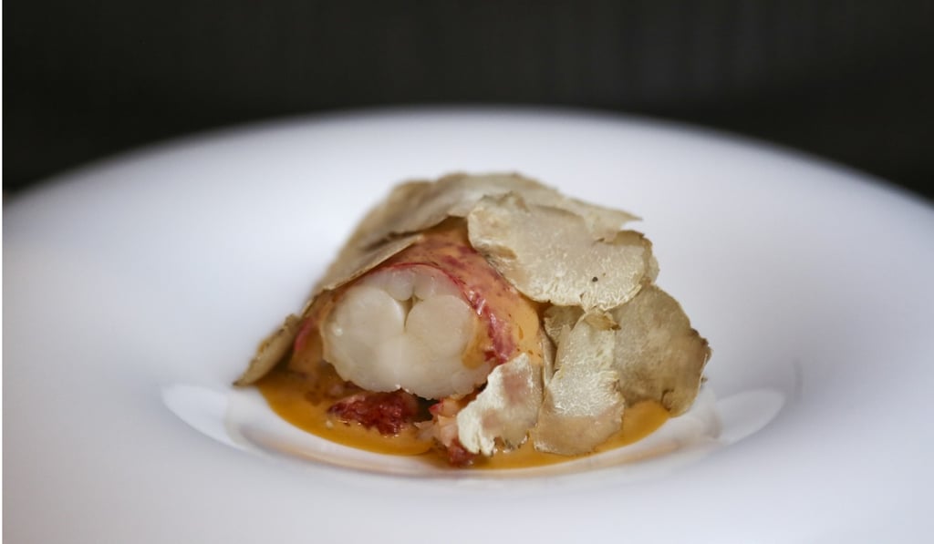 Nova Scotia lobster with vin jaune sauce and white truffles. Photo: Jonathan Wong