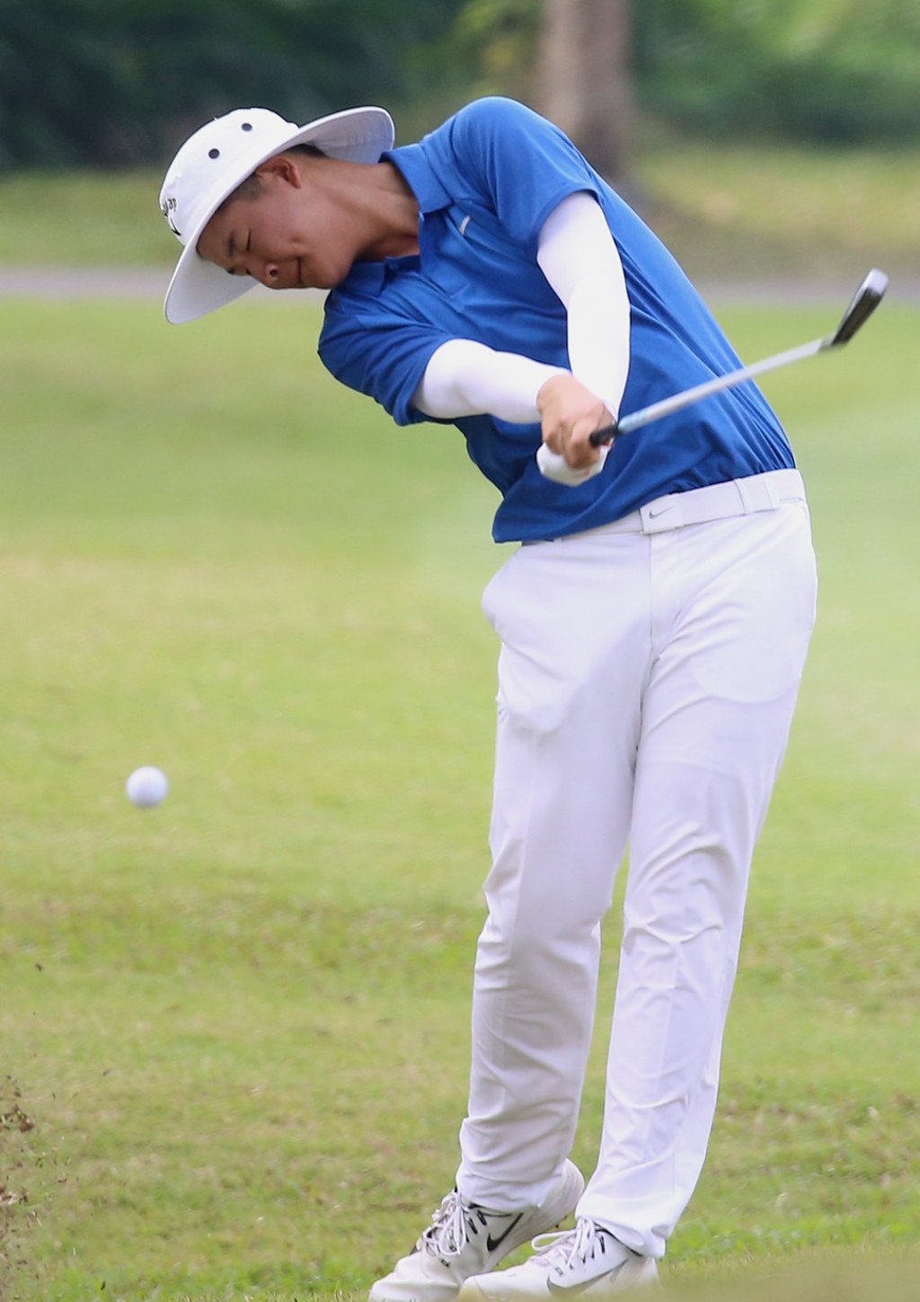 Alexander Yang finds the green in round three of the Hong Kong Open. Photo: Dickson Lee
