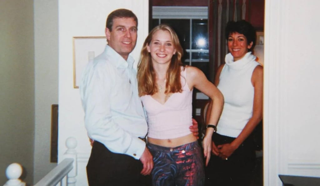 A photo showing Prince Andrew with a woman who accused him of abusing her, Virginia Roberts-Giuffre. Photo: Handout