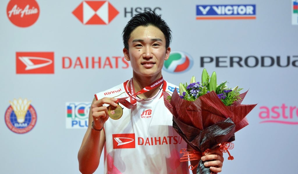 Momota Kento poses after winning the singles at the Malaysia Masters. Photo: Xinhua Momota Kento poses after winning the singles at the Malaysia Masters. Photo: Xinhua