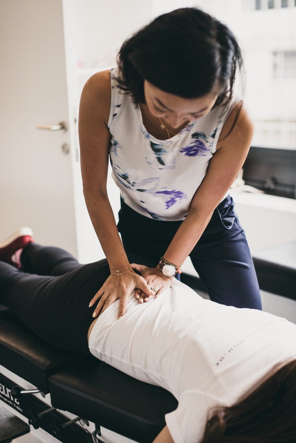 Michelle Zhou McCulloch works on alleviating lower back pain.