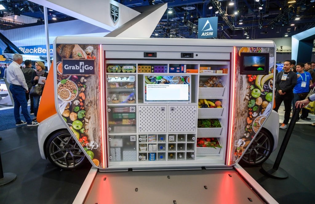 The Rinspeed concept vehicle MetroSnap at the 2020 Consumer Electronics Show (CES) in Las Vegas, Nevada. Photo: Robyn Beck/AFP The Rinspeed concept vehicle MetroSnap at the 2020 Consumer Electronics Show (CES) in Las Vegas, Nevada. Photo: Robyn Beck/AFP