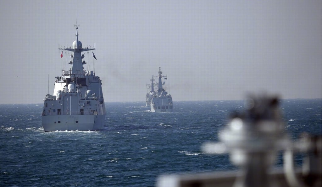 The exercise involved warships, submarines and aerial assets. Photo: Weibo The exercise involved warships, submarines and aerial assets. Photo: Weibo