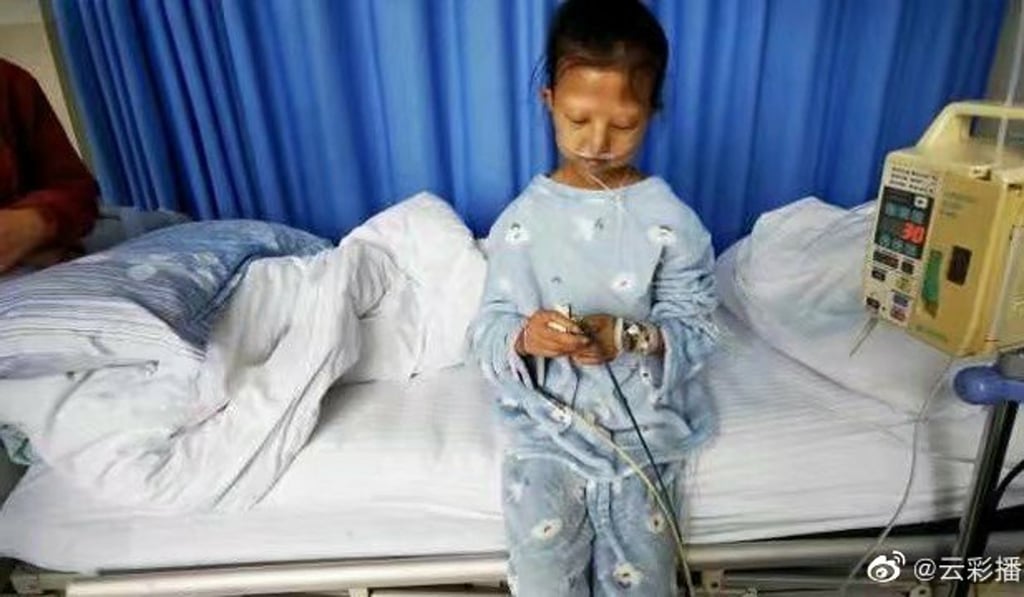 Wu weighed just 22kg when she made her appeal for financial support. Photo: Weibo