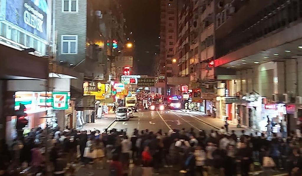 Nearby residents were evacuated as the drama unfolded in Mong Kok. Photo: Facebook