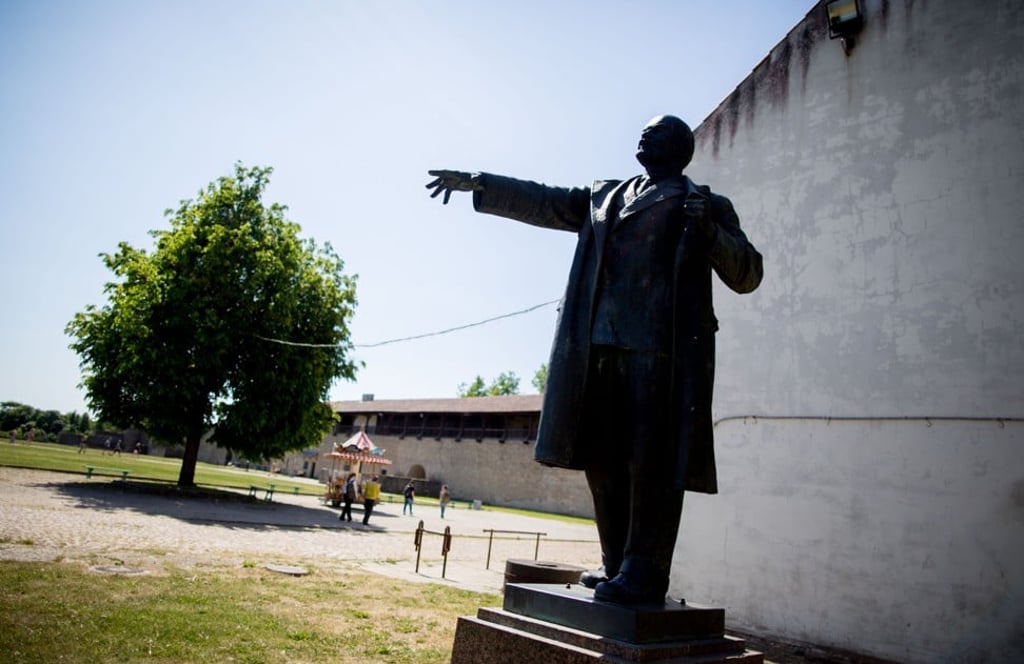 Hermann Castle is home to the last statue of Vladimir Lenin standing in Estonia. Photo: AFP