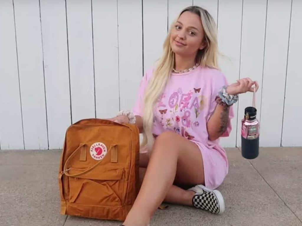 Emma chamberlain pink backpack hotsell