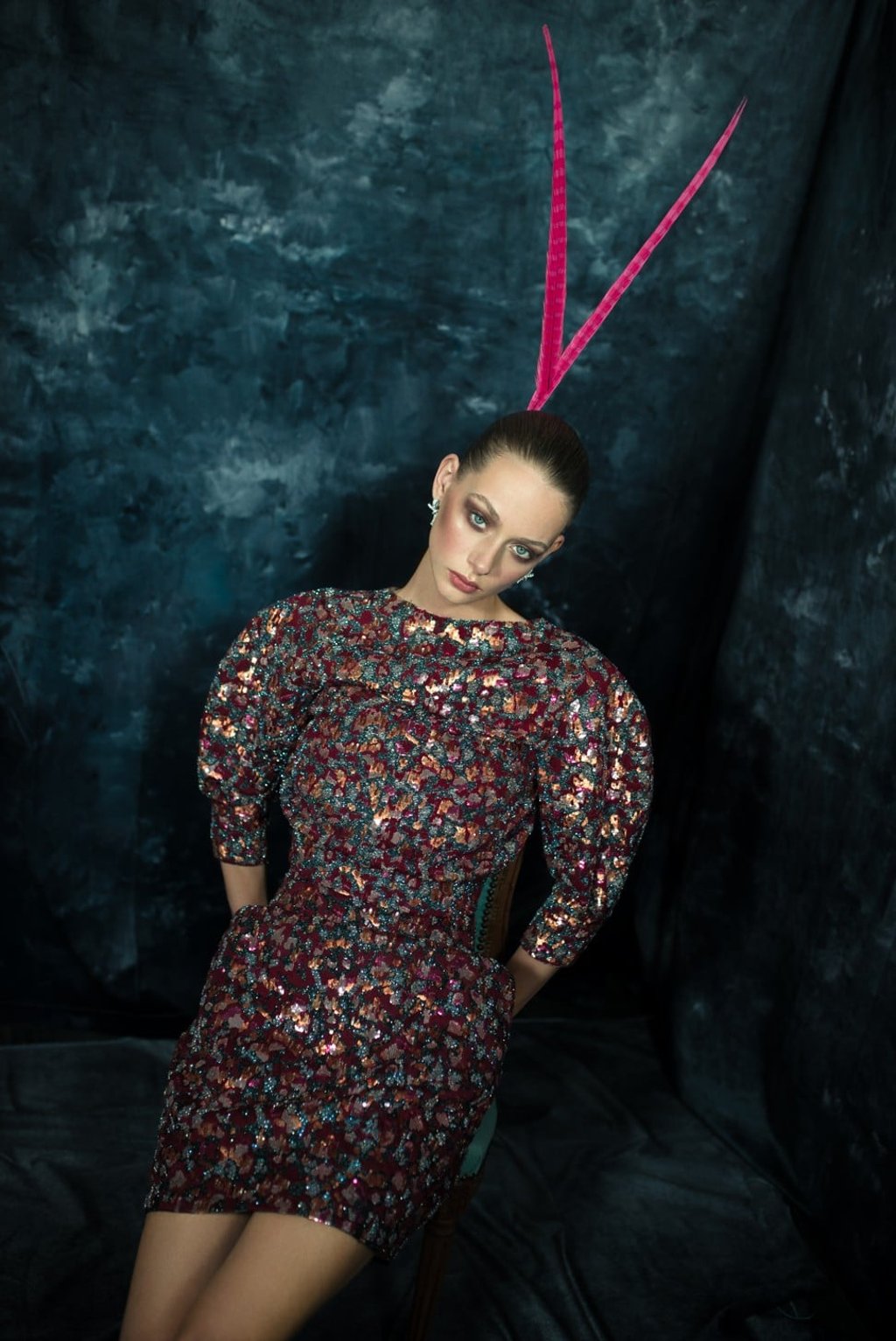 Chanel dress and earrings. Price on request