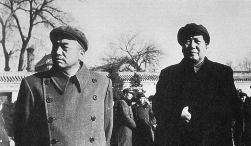 Mao Zedong, right, with Peng Dehuai, who commanded the People’s Liberation Army troops in the Korean war. File photo