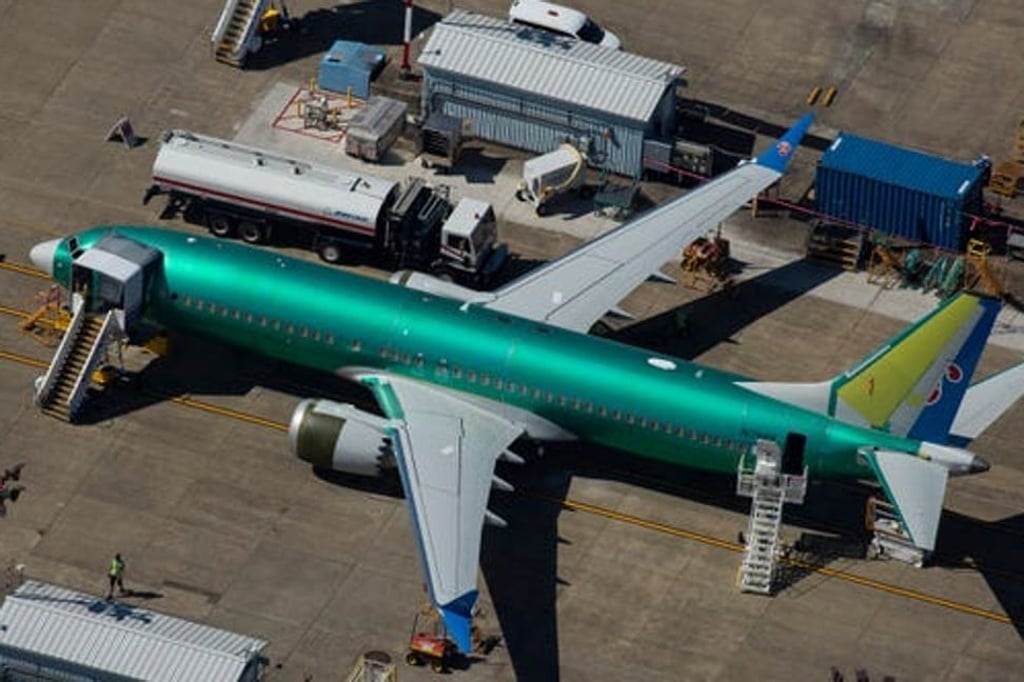 A Boeing 737 Max aeroplane is parked at a Boeing facility in Renton, Washington. Photo: Getty Images