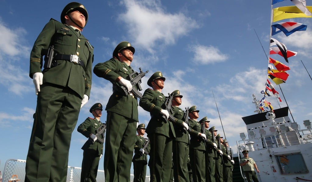 A Chinese coastguard vessel makes a port call to Manila. Photo: AFP