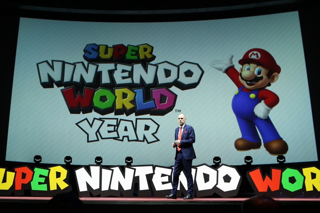 J. L. Bonnier, CEO of Universal Studios Japan, announcing the news. Photo: Bloomberg