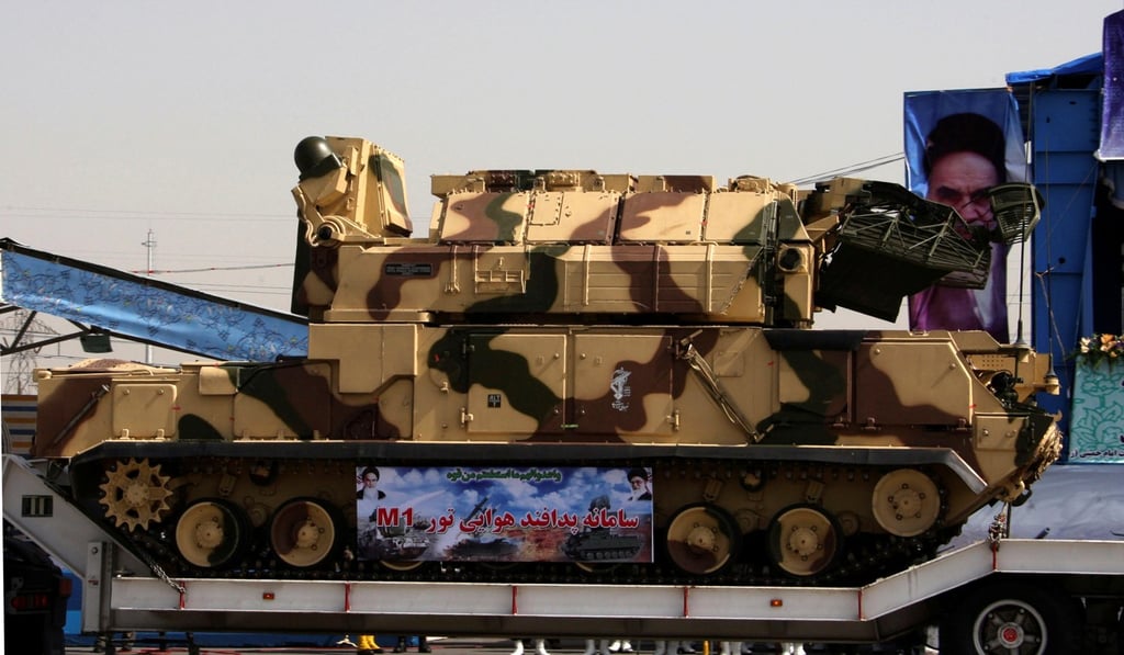 The Tor-M1 anti-aircraft defence system is displayed in a military parade to commemorate the anniversary of the start of the 1980-1988 Iran-Iraq war, in Tehran. Photo: Handout via Reuters The Tor-M1 anti-aircraft defence system is displayed in a military parade to commemorate the anniversary of the start of the 1980-1988 Iran-Iraq war, in Tehran. Photo: Handout via Reuters