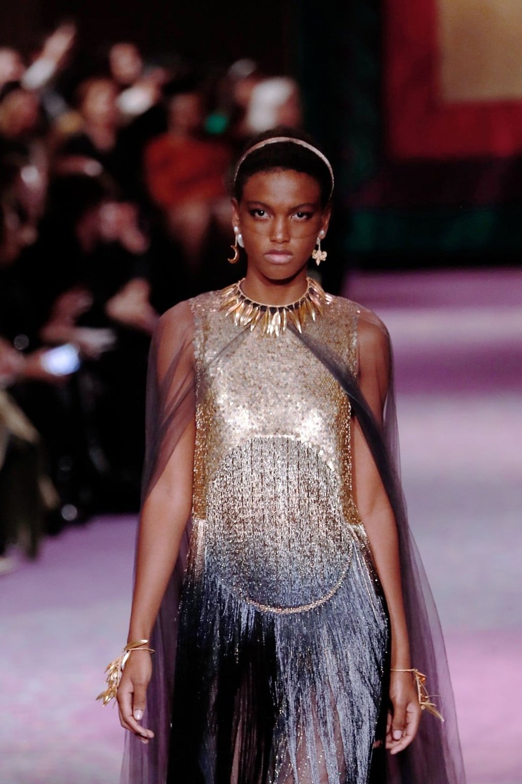 A model presents a creation for Dior during the women’s spring/summer 2020-2021 haute couture collection in Paris, on January 20.