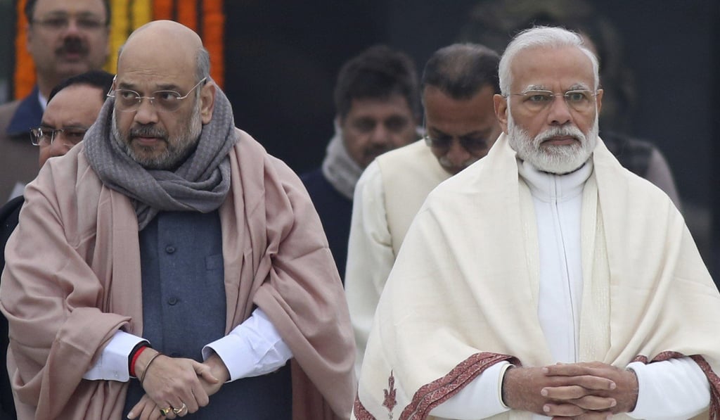 Indian Prime Minister Narendra Modi, right, with Home Minister Amit Shah. Photo: AP