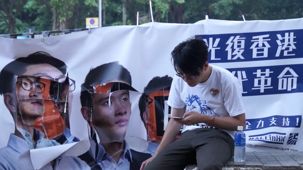 Political activist Edward Leung in a scene from the 2017 documentary Lost in the Fumes. Political activist Edward Leung in a scene from the 2017 documentary Lost in the Fumes.