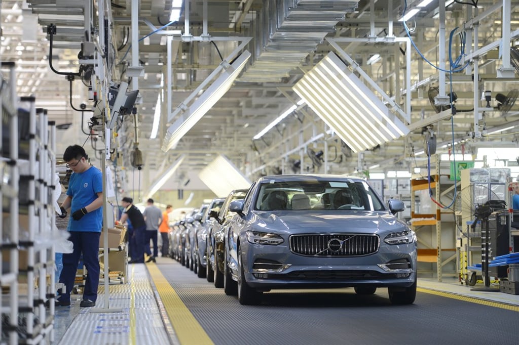 Workers on an assembly line at the Volvo Cars manufacturing plant in Daqing, Heilongjiang province, China in June 2018. Photo: Reuters