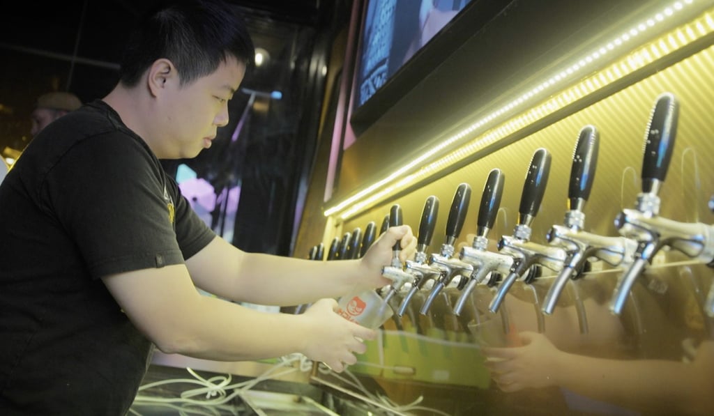 Richard Chan, co-founder and brewer of Taichi Brewing in Haikou, which serves local draught beer.