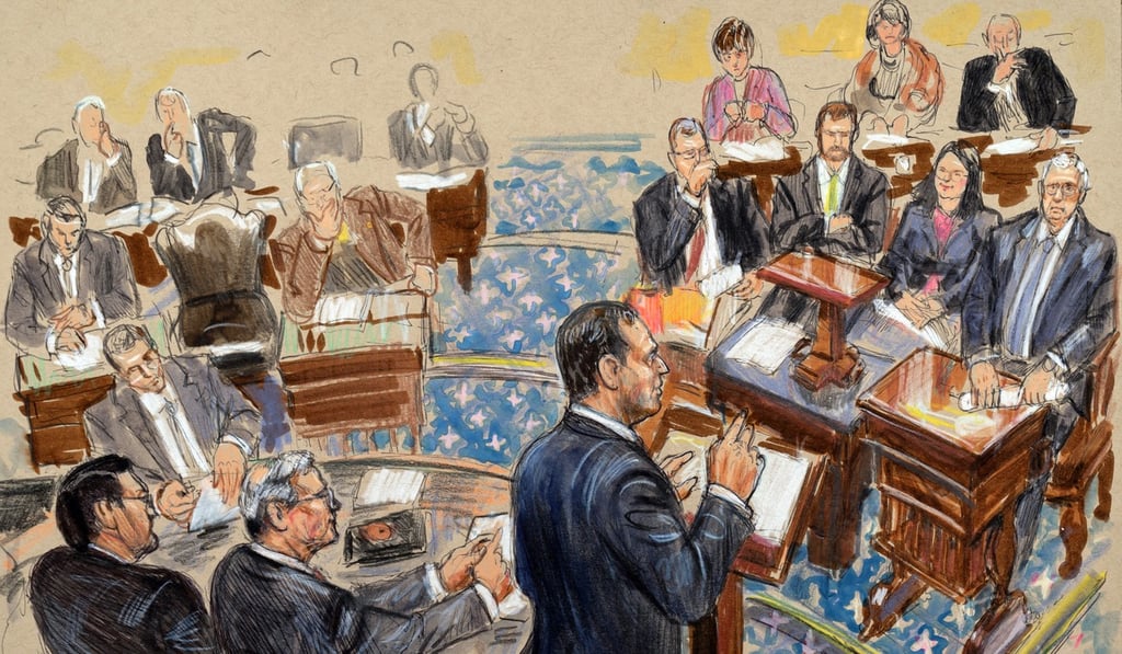 Lawmaker Adam Schiff presents an argument in the impeachment trial of US President Donald Trump. Photo: AP