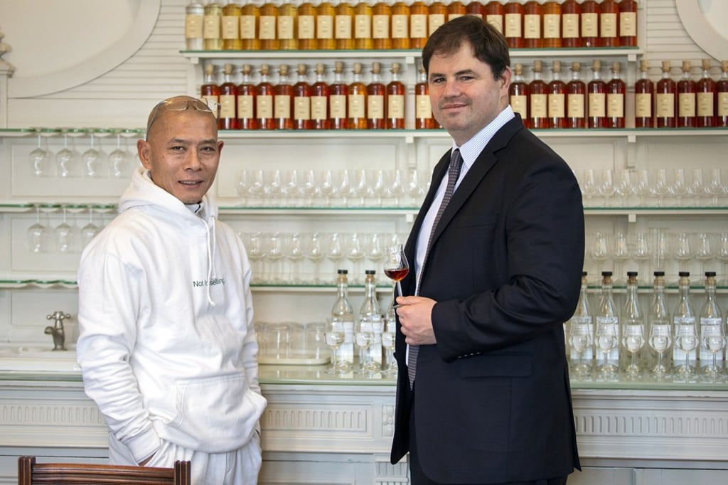 Artist Zhang Huan with Hennessy master blender Renaud Fillioux de Gironde. Photo: Handout Artist Zhang Huan with Hennessy master blender Renaud Fillioux de Gironde. Photo: Handout