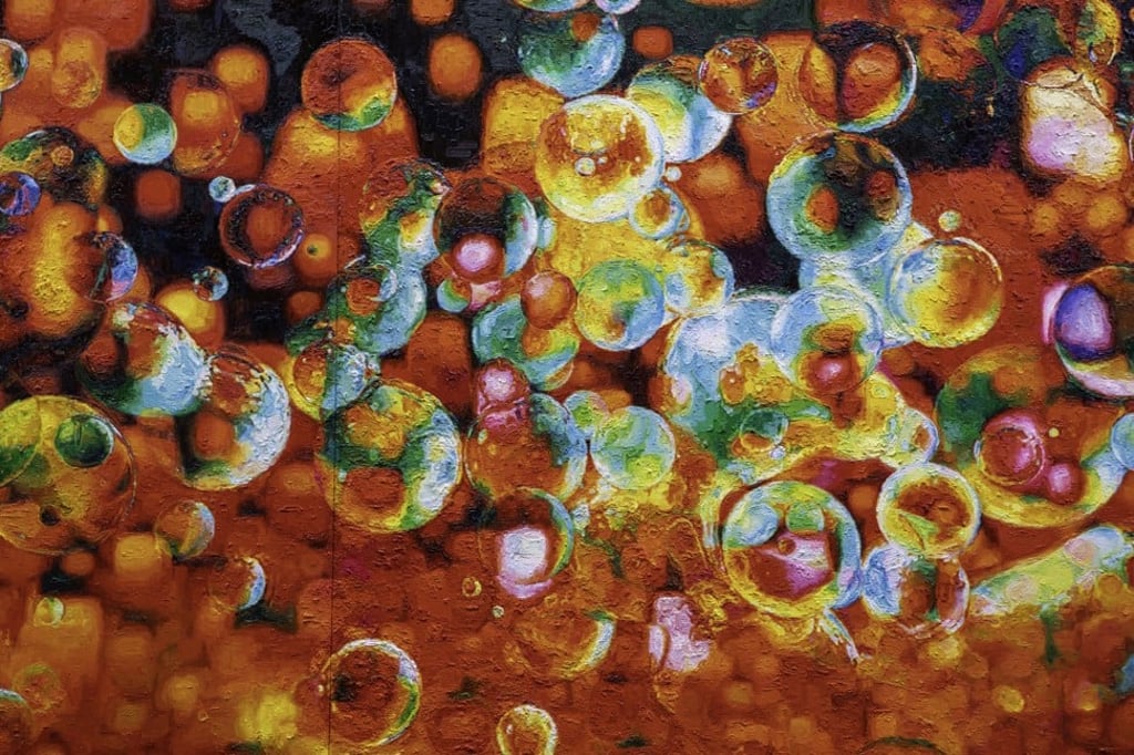 Eaux-de-vie by Zhang Huan – a close up of the cells seamlessly floating. Photo: Handout Eaux-de-vie by Zhang Huan – a close up of the cells seamlessly floating. Photo: Handout