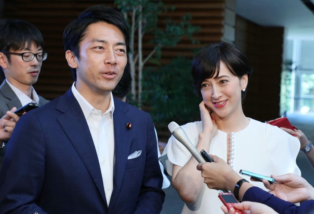 Japan’s environment minister Shinjiro Koizumi recently made headlines by becoming the first sitting cabinet member to take paternity leave following the birth of his son this month. Photo: AFP