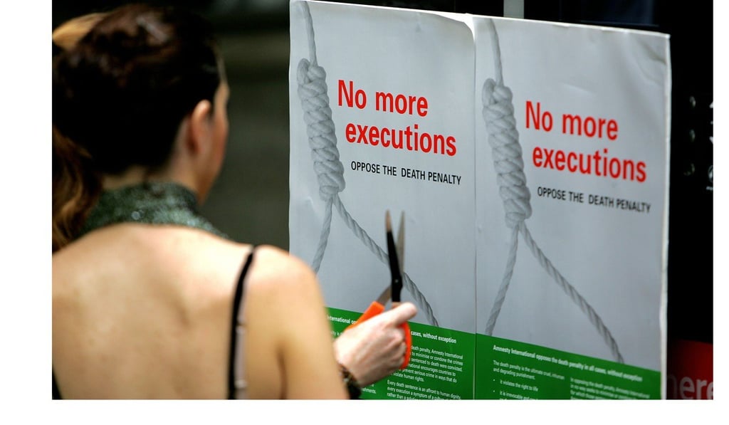 A protest against capital punishment in Singapore. Malaysia’s Lawyers for Liberty alleged that execution methods in Singapore were brutal and unlawful. Photo: AFP