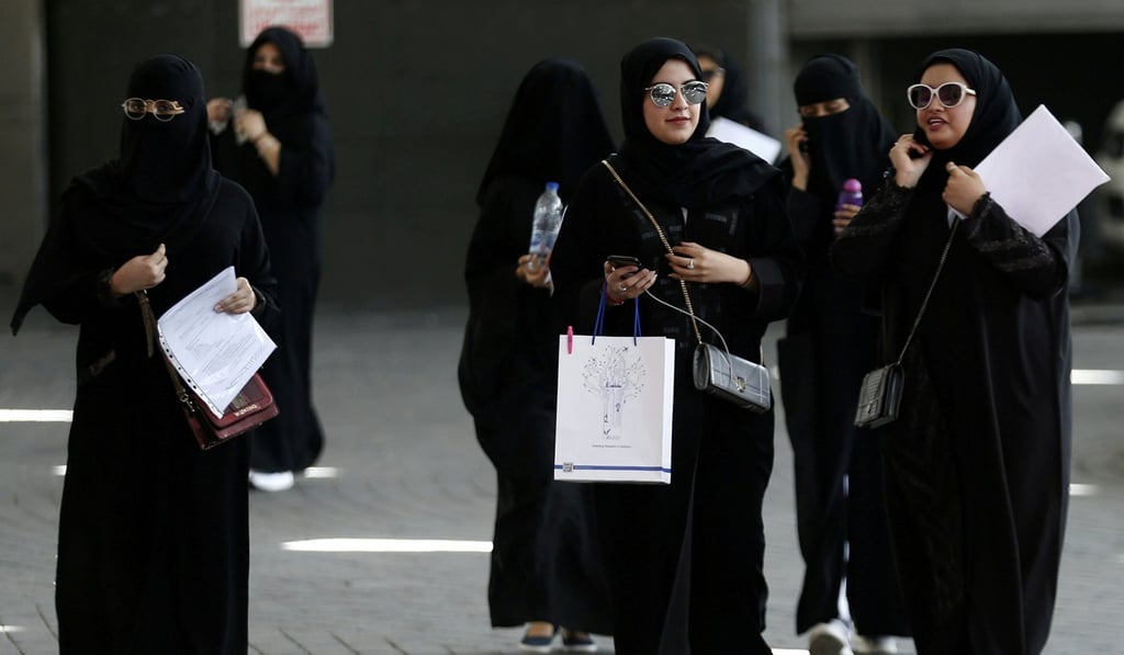 Saudi students at a 2018 job fair in Riyadh. Photo: Reuters