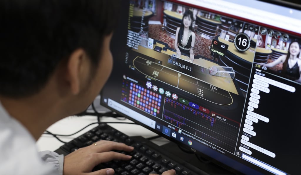 A gambling website in the Philippines featuring young, female Chinese dealers. Chinese gamblers are the main target audience for Pogos. Photo: Tory Ho