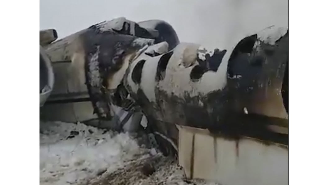 A photo taken at the scene of the plane crash in eastern Afghanistan. Photo: AP