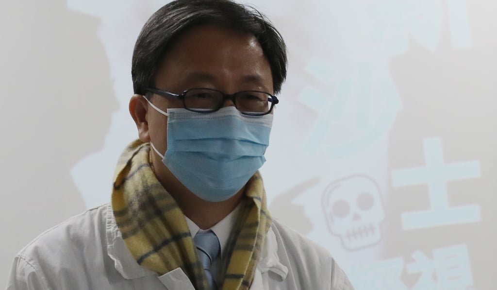 Dr Ho Pak-leung from HKU speaks to the media. Photo: Nora Tam