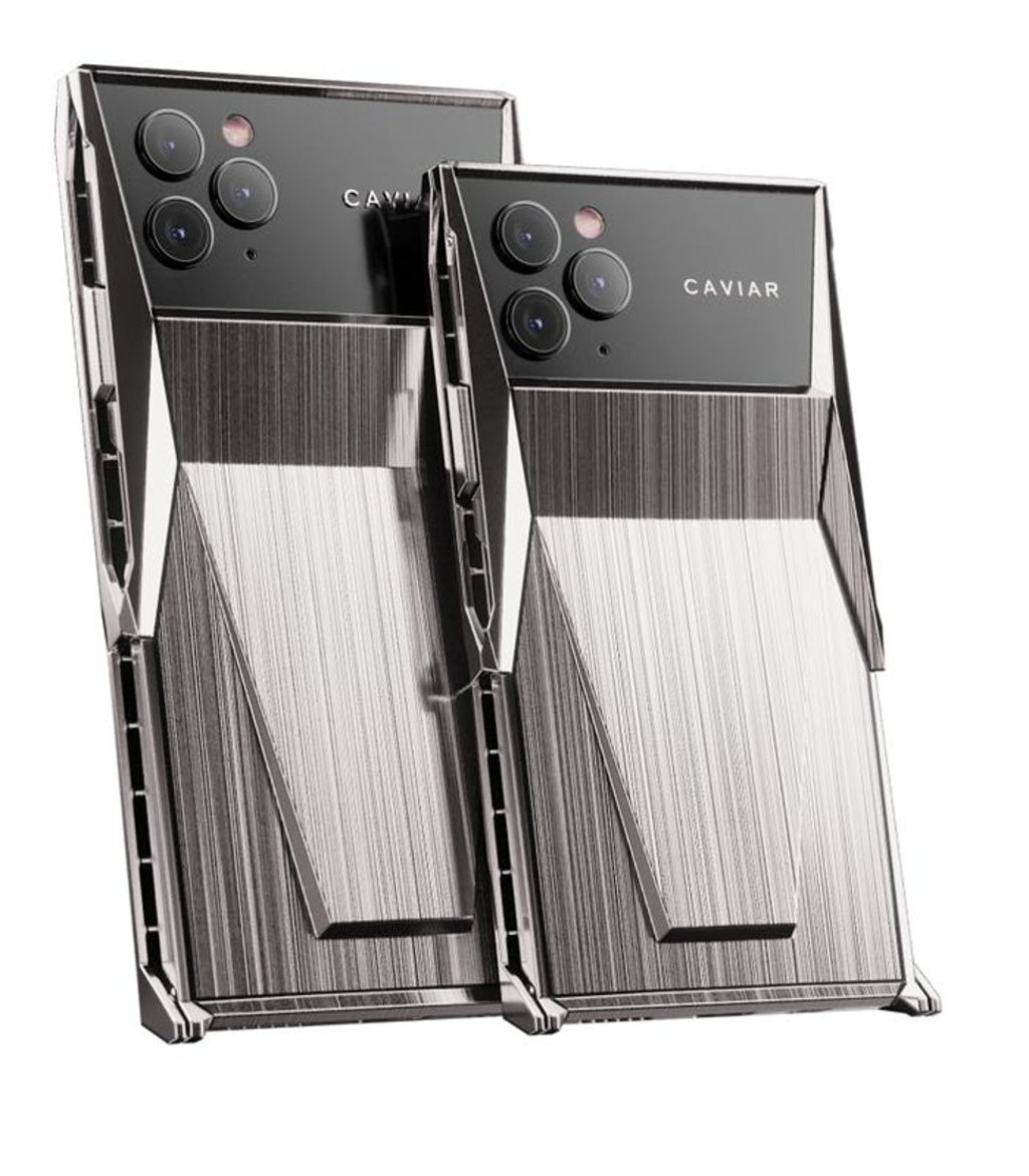 The Cyberphone, a modified iPhone 11 Pro, was inspired by the geometry of Tesla’s angular Cybertruck. Photo: Caviar
