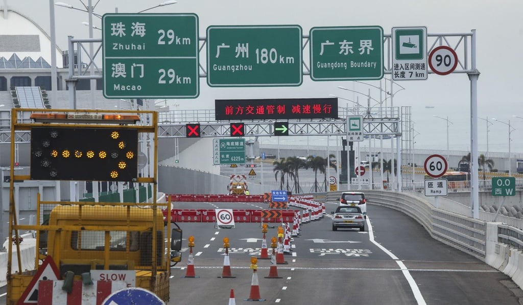 The Hong Kong-Zhuhai-Macau Bridge remains open. Photo: Dickson Lee