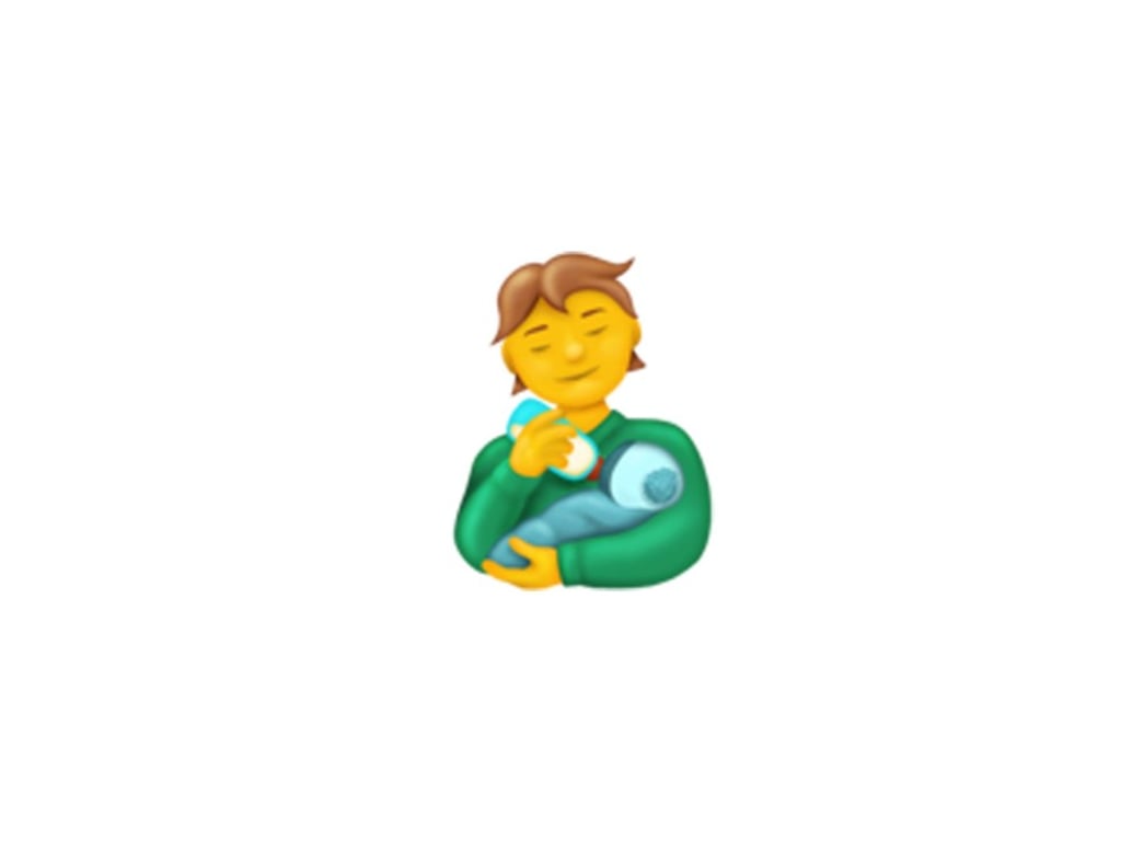 Emoji of a person feeding a baby. Photo: Emojipedia Emoji of a person feeding a baby. Photo: Emojipedia
