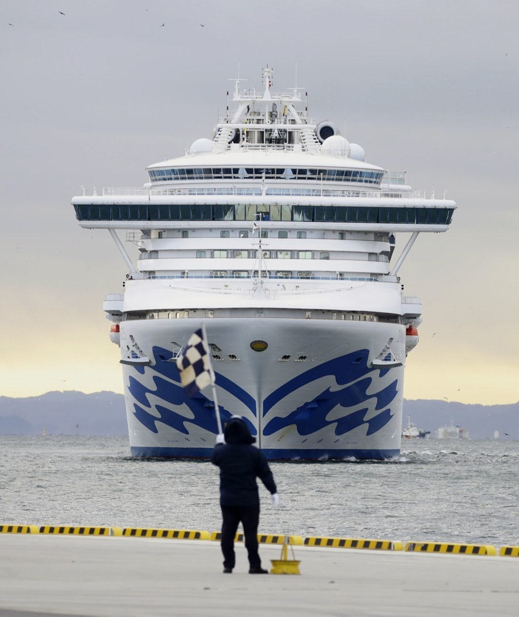 The vessel has been kept in quarantine to prevent the coronavirus from spreading in Japan. Photo: Kyodo The vessel has been kept in quarantine to prevent the coronavirus from spreading in Japan. Photo: Kyodo