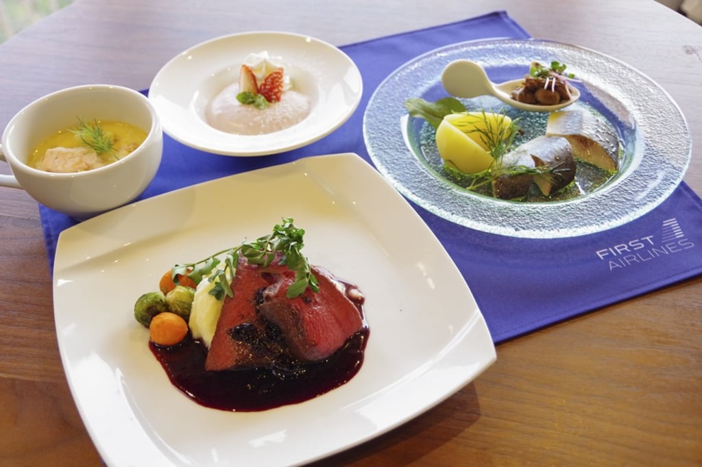 Food from Finland served on a virtual flight at First Airlines in Japan. Photo: First Airlines Food from Finland served on a virtual flight at First Airlines in Japan. Photo: First Airlines