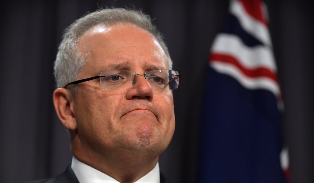 Scott Morrison, Australia's prime minister, announced the coronavirus travel ban on February 1. Photo: Bloomberg