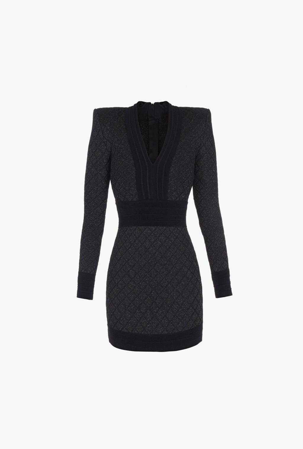 Short, iridescent, black-knit Balmain dress, US$2,300. Photo: Balmain