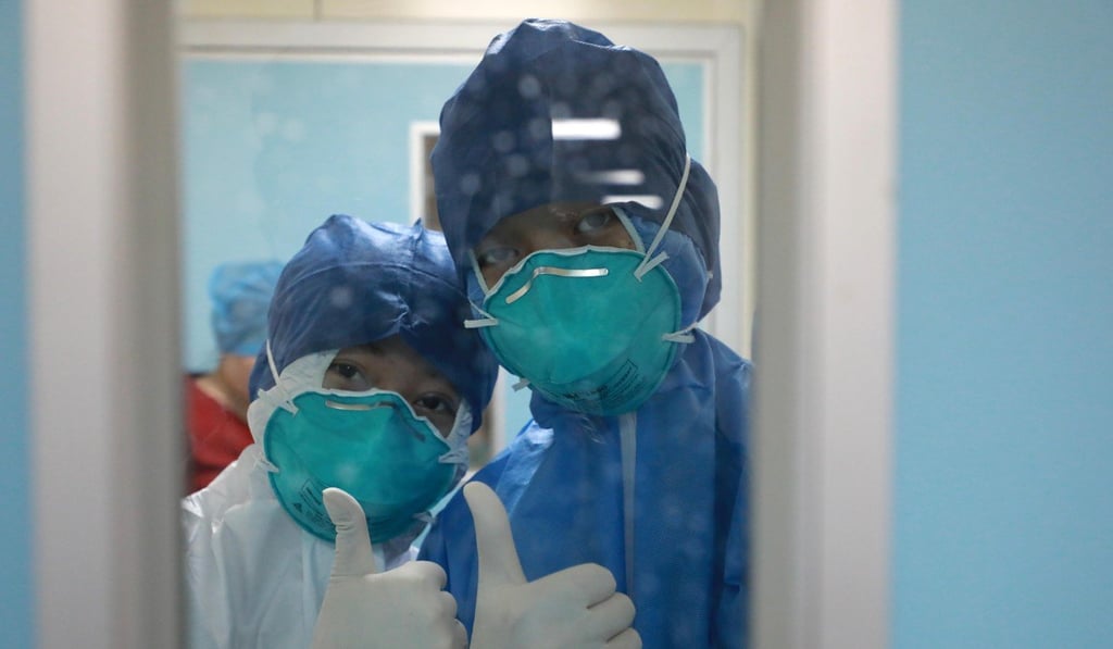 Members of a military medical team in Wuhan, central China's Hubei province. Photo: Xinhua