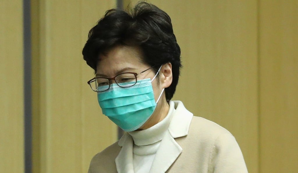 Chief Executive Carrie Lam visited Lee’s wife in January and gave her HK$300,000 raised by the Federation of Trade Unions. Photo: Winson Wong