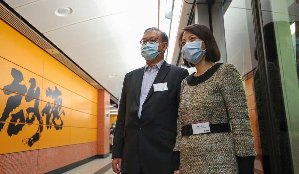 Alan Cheng (left) advised commuters against rushing to try the new service during peak hours on the first day. Photo: Winson Wong