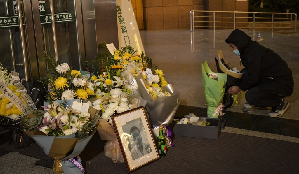 Tributes to Li have poured in to the hospital he worked at in Wuhan. Photo: EPA-EFE Tributes to Li have poured in to the hospital he worked at in Wuhan. Photo: EPA-EFE
