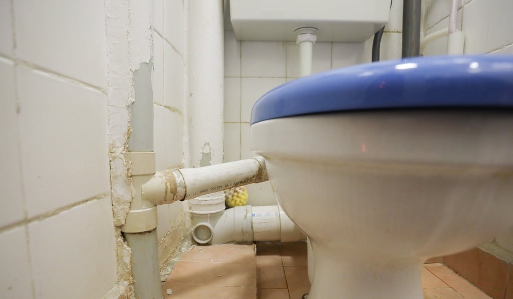 A toilet inside a flat at Hong Mei House in Tsing Yi. Photo: Sam Tsang