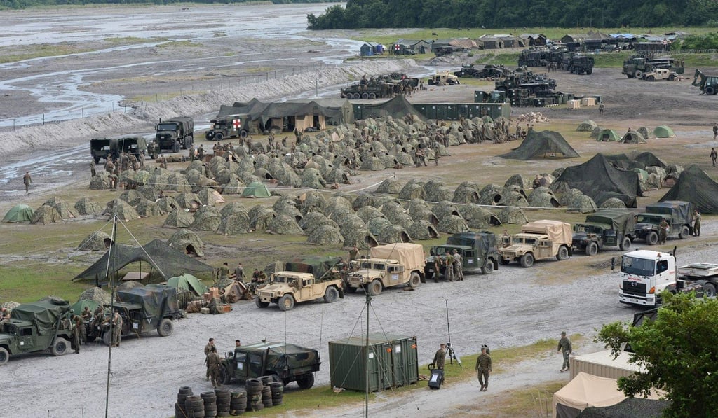 US Marines at a temporary camp for a Philippines-US military exercise at Crow Valley in Capas, Tarlac province, in October 2016. Photo: AFP