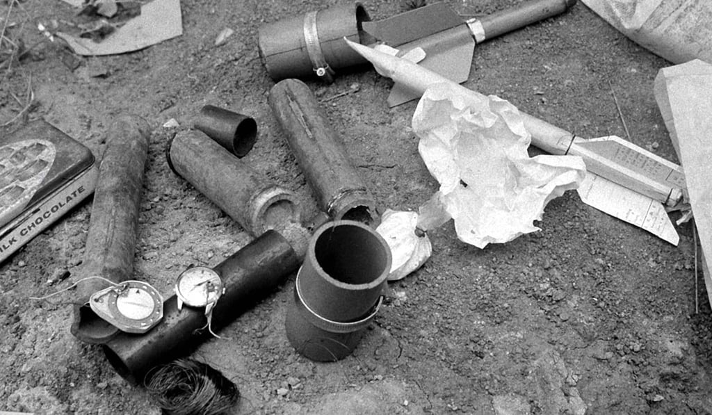 During a raid on Mount Butler squatter huts, police discovered bombs ready to be used. Photo: SCMP