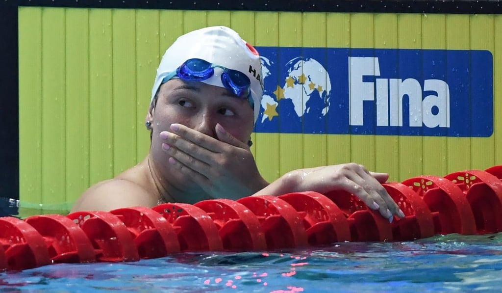 Siobhan Haughey reacts after the semi-finals of the women's 200m freestyle during the 2019 World Championships Gwangju, South Korea. Photo: AFP
