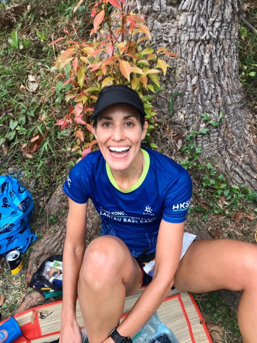 Nia Cooper ‘running happy’ on HK100, a stark contrast to the Oxfam Trailwalker. Photo: Handout