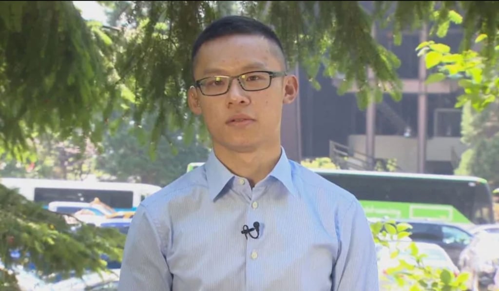 Kenny Zou, also known as Kang Yu Canning Zou, is a director of CM (Canada) who fronted Canadian media to discuss the firm's purchase of Grouse Mountain in 2017. Photo: CBC